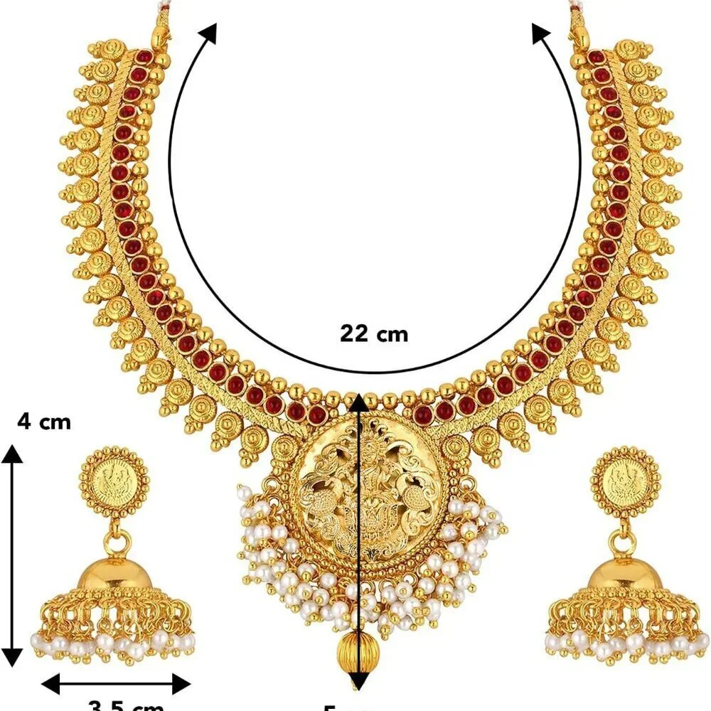 Indian Jhumka and Necklace Set Faux Stone Ethnic Wedding Jewelry Women
